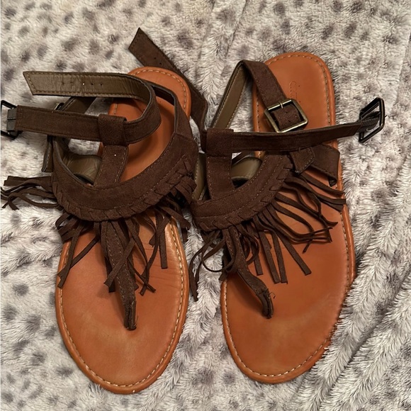 Charlotte Russe Shoes Womens Brown Fringe Sandal Poshmark